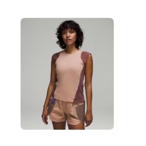 Women's luluemon Athletic Shorts in Brown and Blue matching set